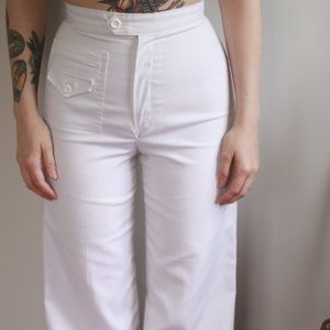 Vintage handmade white bell bottoms